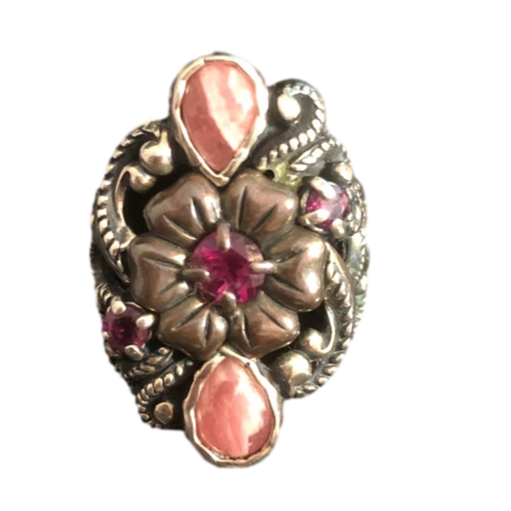 Sterling Silver Ornate Multi-Stone Ring